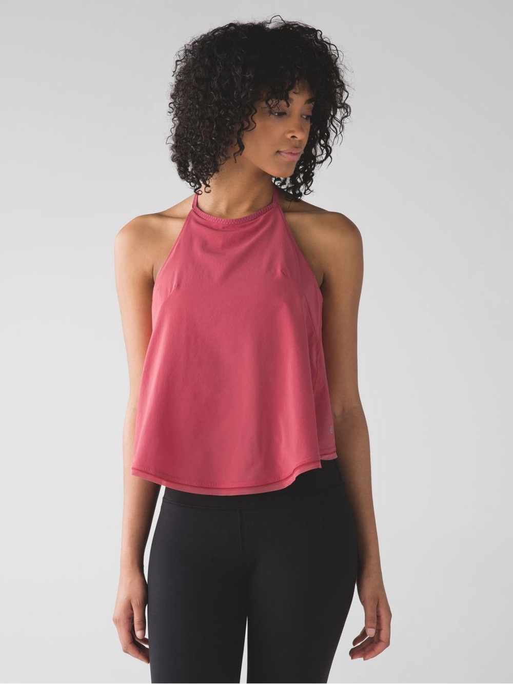 ❤️ 3/50 Lululemon Pink Free Spirit Tank Top Built in Bra Tie Slit Back US 8